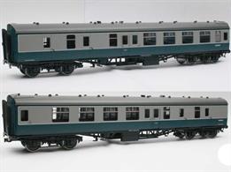 The second batch of these highly detailed and finely moulded models of the British Railways standard mark 1 design coaches will feature the later external window frames. These frames were introduced with the later batches of the Mk.1 coaches  to make a better seal between the curved body profile and flat glazing units. Many earlier build coaches also received them retro-fitted to resolve bodyside rusting around the window corners.Lionheart O Gauge BR Mk.1 BSK Brake Second Corridor coach M34452 in blue &amp; grey livery.