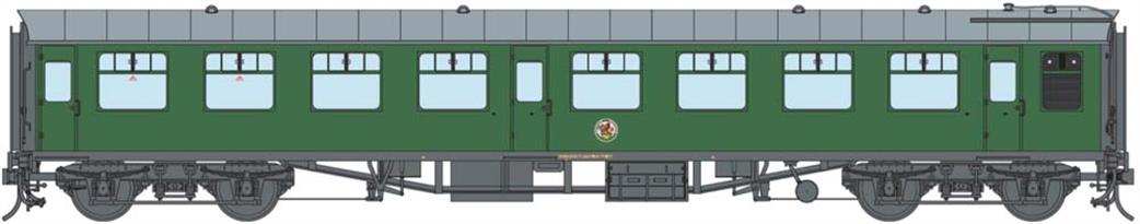 Dapol Lionheart Trains O Gauge 7P-001-601U BR UnNumbered Mk1 SO Second Open Coach SR Green Window Beading