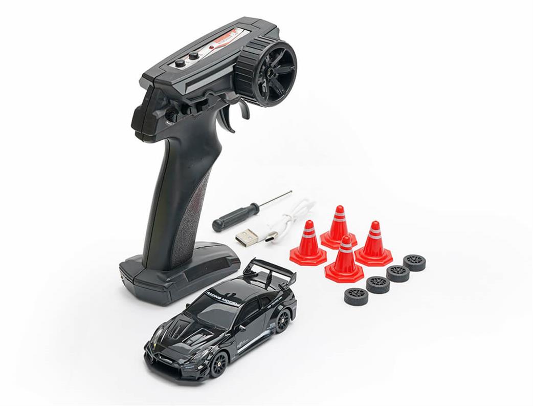 E-Zee Rc 1/43 EZ-8504EBK Lightning 350Z Black 4wd Drift Car w/Gyro & Lights RTR