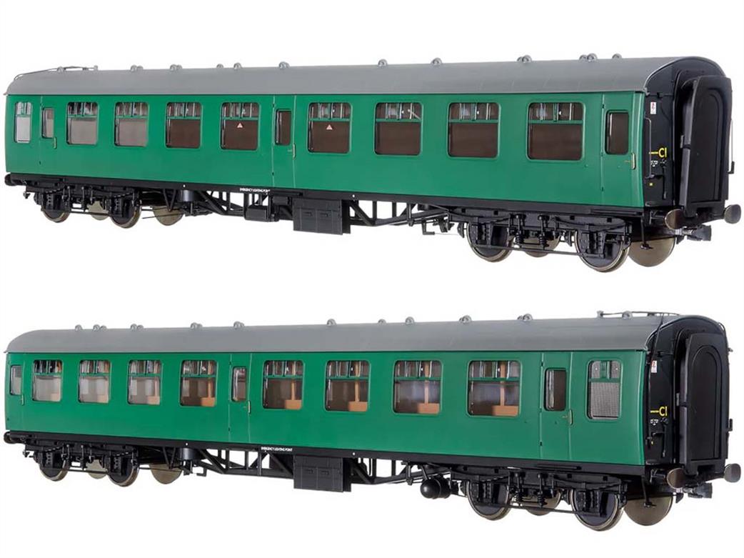 Dapol Lionheart Trains O Gauge 7P-001-701U BR UnNumbered Mk1 SK Second Corridor Coach SR Green Window Beading