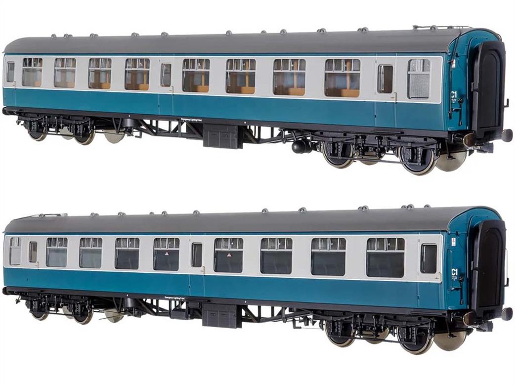 Dapol Lionheart Trains O Gauge 7P-001-702U BR UnNumbered Mk1 SK Second Corridor Coach Blue & Grey Window Beading