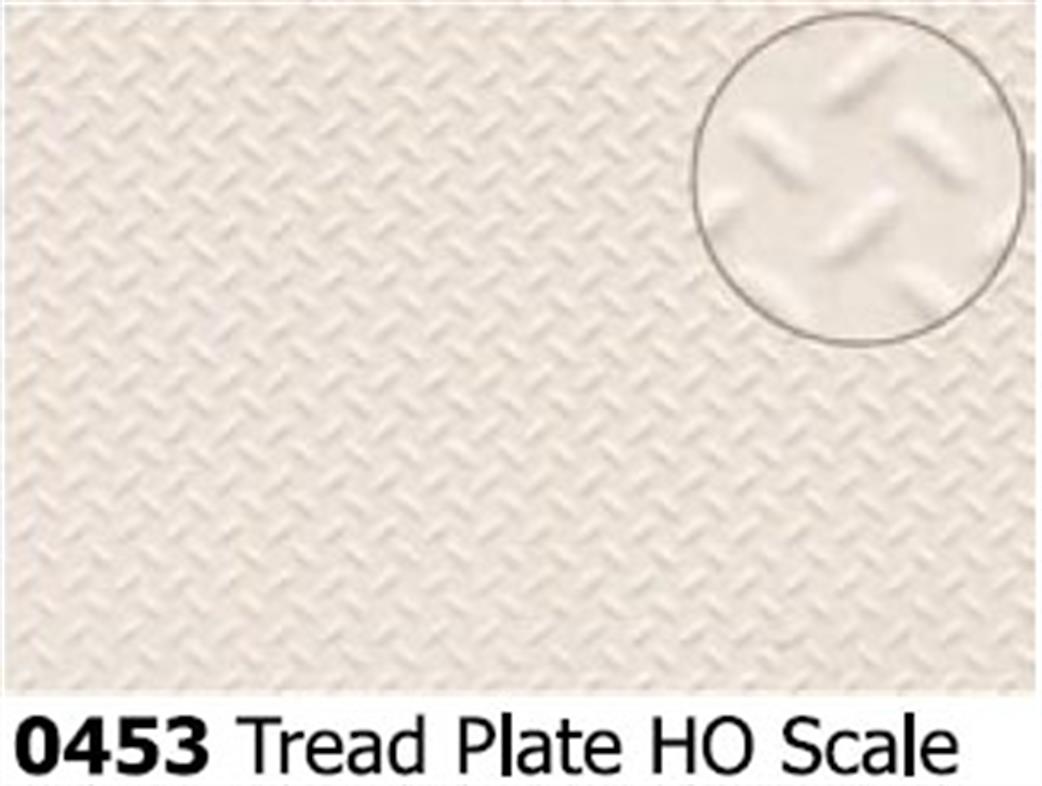 Slaters Plastikard 0453 Treadplate 1/87 Scale Embossed Plasticard OO/HO OO/HO