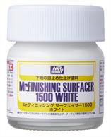 Mr. FINISHING SURFACER provides a smooth finish on the surface of parts and does not easily fill in molded areas. The white FINISHING SURFACER released this time is most suitable for final finishing before painting a character model or car model or for final finishing of the base form of figure painting that calls for bright colors.
