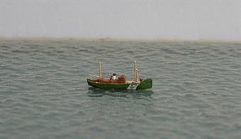 A 1/1250 scale metal model of the last remaining herring drifter in action and hauling in her nets.Model length 24mm