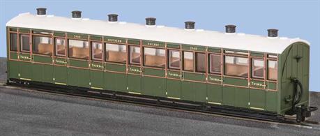 A detailed model of the Lynton &amp; Barnstaple Railway enclosed all-third class coaches which were used on trains throughout the year.Finished as Southern Railway coach 2469 in SR green livery.These finely detailed ready to run coaches and wagons are accurately modelled on the rolling stock of the Lynton and Barnstaple Railway, both as an independent railway and after its' absorption into the Southern railway in 1922. They are also available painted but unlettered for those modellers who wish to tailor them for use on other lines.Length 167mm over couplings