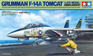 This model kit recreates the Grumman F-14A Tomcat. The F-14A Tomcat U.S. Navy Fighter is famous for being the first mass-production and the most-produced model among the F-14 series. This kit realistically depicts the F-14A Tomcat (Late Model) - in service from the late 1980s to the early 2000s- with wings featuring separate flaps and slats. The kit includes one crew figure and paper flight deck sheet for use on a super realistic diorama set.