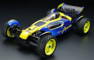 Tamiya is delighted to announce a brand new 1/10 R/C 4WD off-road buggy model. It employs the newly designed TD4 chassis and a stylish body produced by Kota Nezu, who has contributed to a number of popular Tamiya products.