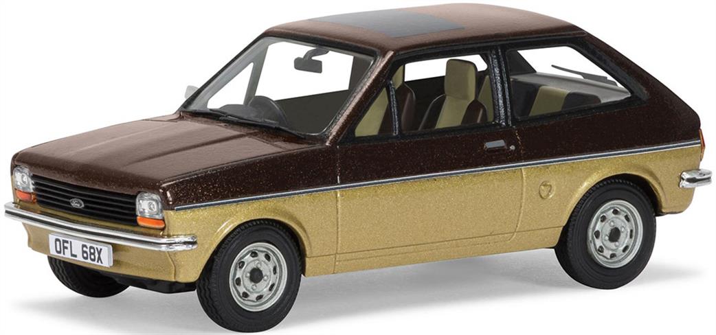 Corgi 1/43 VA12511 Ford Fiesta Mk1 1100cc 'Sandpiper II', Roman Bronze & Solar Gold