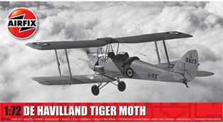 Airfix A02106 1/72nd DeHavilland Tiger Moth Aircraft kitNumber of Parts 42 Length 102mm Wingspan 124mm