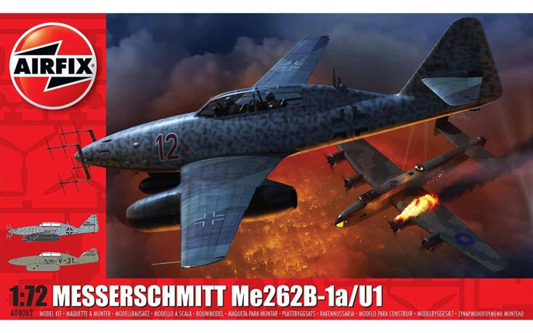 Airfix A04062 Messerschmitt Me 262B-1a/u1 Fighter Aircraft Kit 1/72