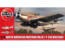 Airfix A05137 1/48th North American Mustang Mk.IV Fighter Aircraft KitNumber of Parts 147  Model Length 205mm Wingspan 236mm