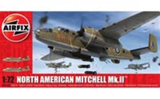 Airfix A06018 1/72nd North American Mitchell Mk.II Bomber Aircraft KitNumber of Parts 165  Length 233mm Wingspan 286mm