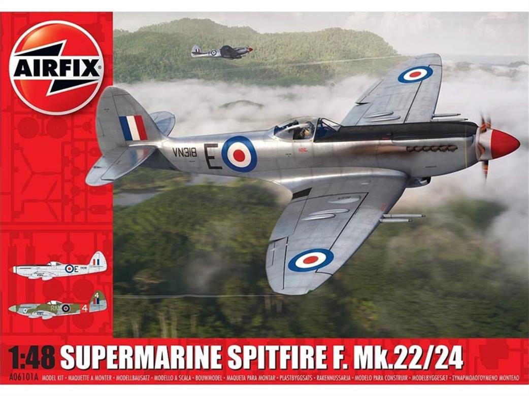 Airfix 1/48 A06101A Supermarine Spitfire F.Mk.22/24 Fighter Aircraft Kit