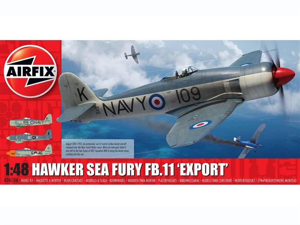 Airfix 1/48 A06106 Hawker Sea Fury FB.11 Export Edition Fighter Aircraft Kit