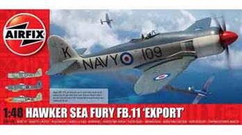Airfix A06106 1/48th Hawker Sea Fury FB.11 Export Edition Fighter Aircraft KitNumber of Parts 122  Length 231mm Wingspan 244mm
