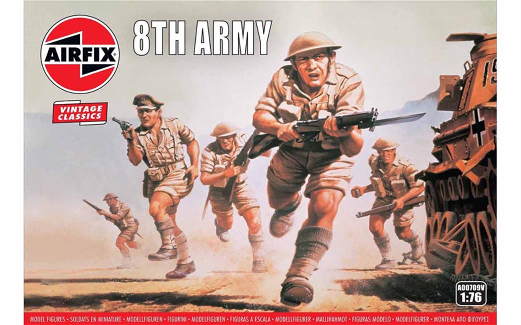 Airfix 1/76 A00709V WWII British 8th Army Vintage Classic Figure Set