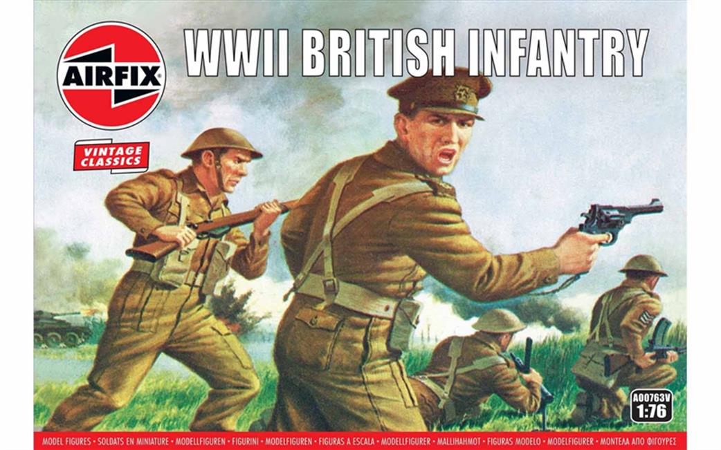 Airfix 1/72 A00763V WWII British Infantry N. Europe Vintage Classic Figure Set