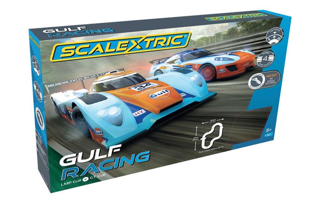Scalextric 1/32 C1384 Gulf Racing Slot Car Set