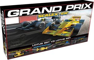 Including a thrilling Lotus 98T and a breath-taking Lotus 99T, this exciting Grand Prix set offers a nostalgic trip to the twists, turns and turbocharged thrills of F1 in the 1980’s. Competing with two of the most iconic vehicles of the era, this retro set is certain to bring memorable eighties racing to life. With over 5.3 metres of track included, experience five alternative track layouts with a lap counter and crash barriers for the ultimate racing encounter.