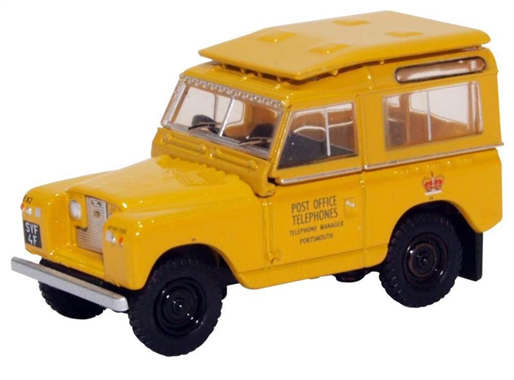 Oxford Diecast 1/76 76LR2S004 Land Rover Series II SWB Hard Top Post Office Telephones Yellow