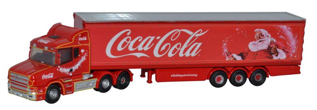 Oxford Diecast NTCAB007CC Scania T Cab Box Trailer Coca Cola Xmas 1/148