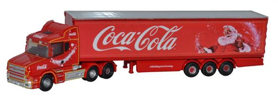 Oxford Diecast NTCAB007CC Scania T Cab Box Trailer Coca Cola Xmas