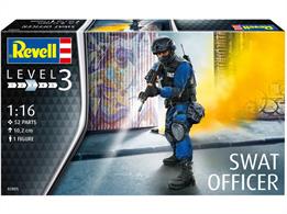 Revell 02805 1/16 Scale SWAT OfficerNumber of Figures 1Glue and paints are required to assemble and complete the model (not included)