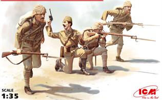 35700 is a pack of 4 kit build figures of the Turkish Infantry as seen at Gallipoli