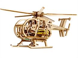 Enter the world of mechanical marvels with the Helicopter wooden puzzle. This unique, intricate model brings you the adventure of aviation and the joy of handcrafted skill.Assembled Size L:240mm/9.5in, H:120mm/4.75in, Rotor 305mm/12in diameter.194 pieces, 4h assembly time.
