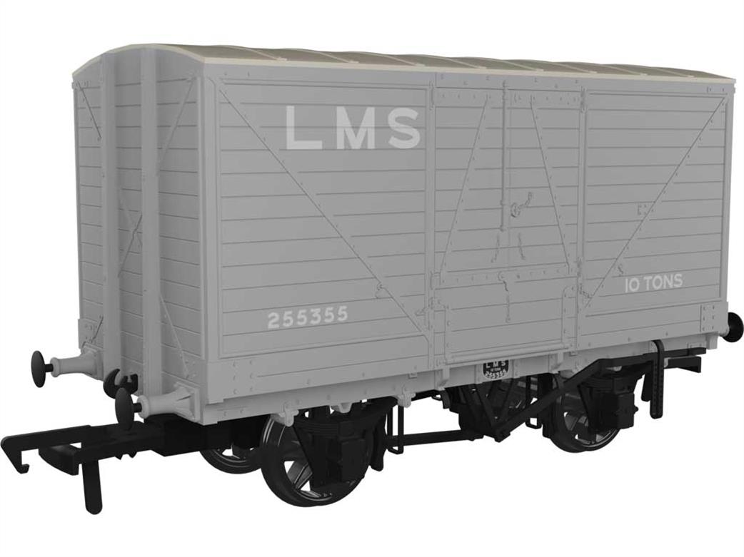 Rapido Trains 945004 LMS 255355 ex-LNWR Diagram D88 Covered Van LMS Grey Large Lettering 1920s OO