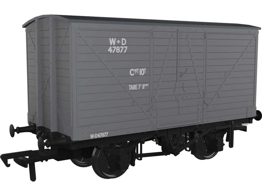 Rapido Trains 945017 WD 47877 ex-LNWR Diagram D88 Covered Van Grey As Preserevd Beamish OO