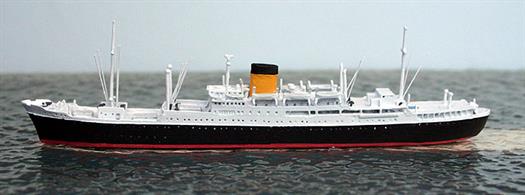 A 1/1250 scale metal model of  Charles Tellier the last Atlantic Sud ship at the end before merger of the company with CMM.Charles Tellier had been built in 1952.