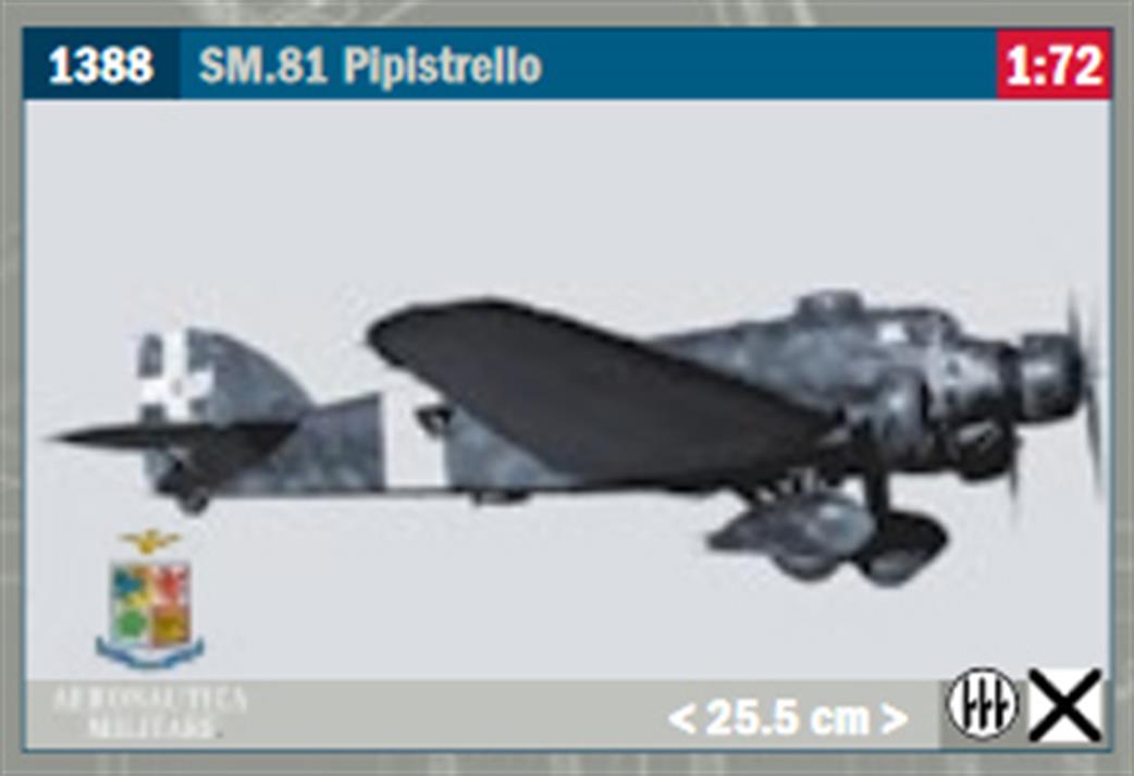 Italeri 1/72 1388 SM.81 Pipistrello Aircraft Kit