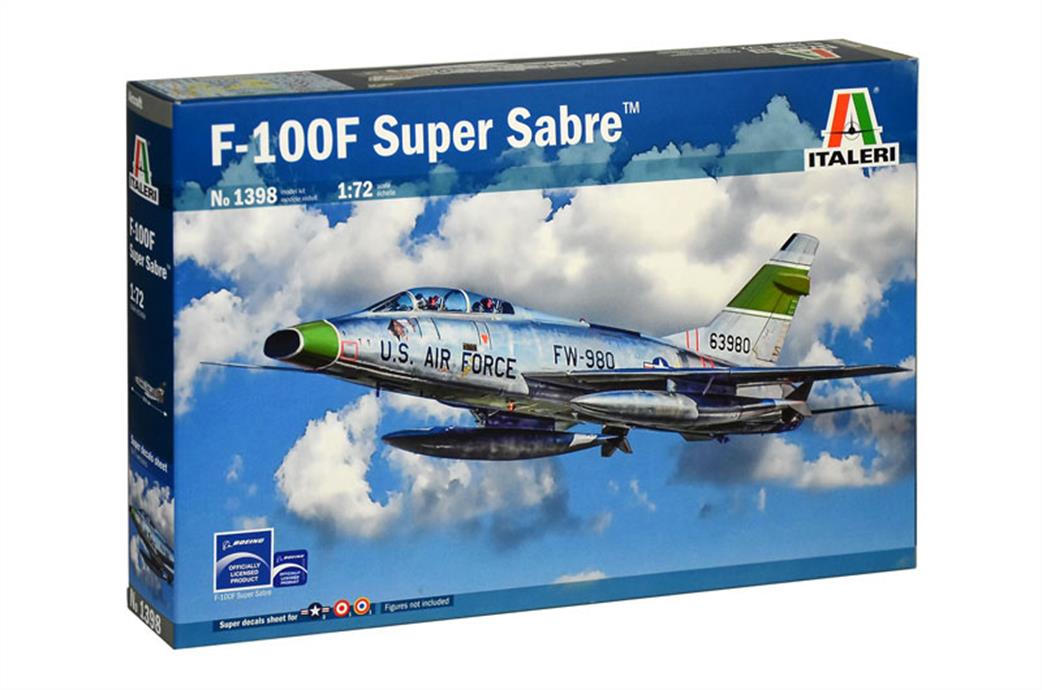Italeri 1/72 1398 USAF F-100F Super Sabre Jet Attack Fighter Aircraft Kit
