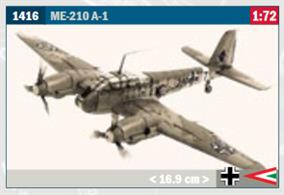 Italeri 1416 1/72 Scale Me 210 A-1 Aircraft KitGlue and paints are required to assemble and complete the model (not included)Price to be advised