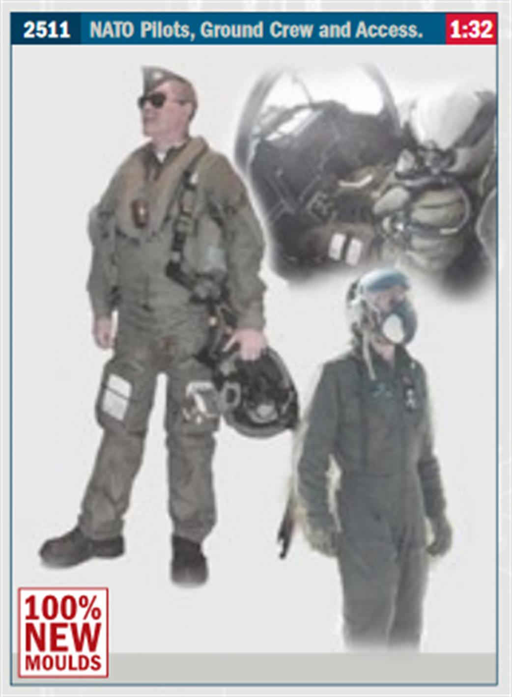 Italeri 1/32 2511 NATO Pilots, Ground Crew and Accessories Pack