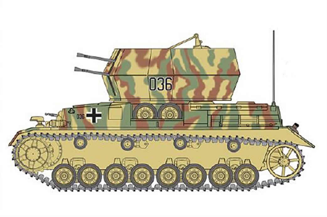 Italeri 7074 Flakpanzer IV Wirbelwind Sd.Kfz. 161/4 Plastic kit 1/72