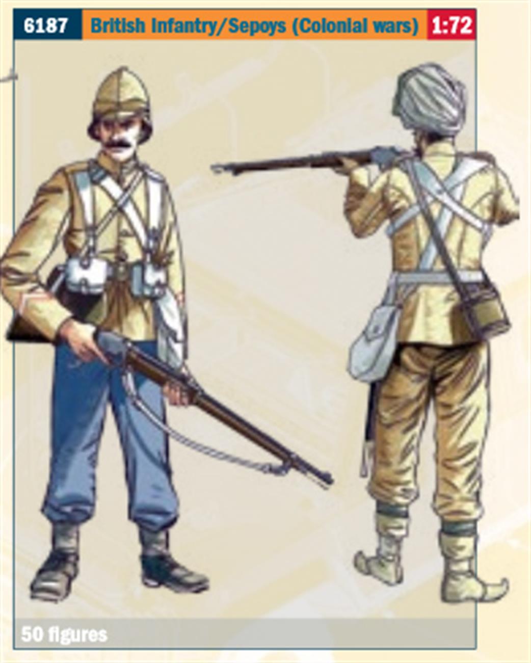 Italeri 1/72 6187 British Infantry and Sepoys Colonial Wars Figure Set
