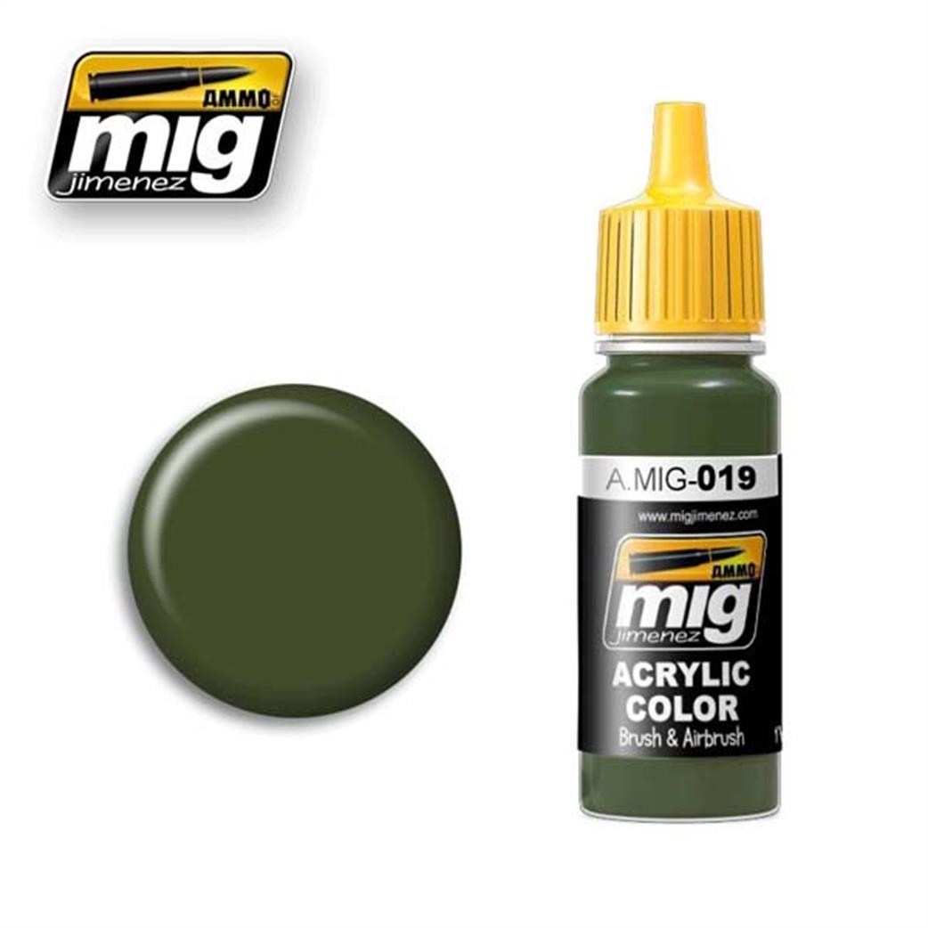 Ammo of Mig Jimenez A.MIG-019 019 Russian Green Acrylic Paint