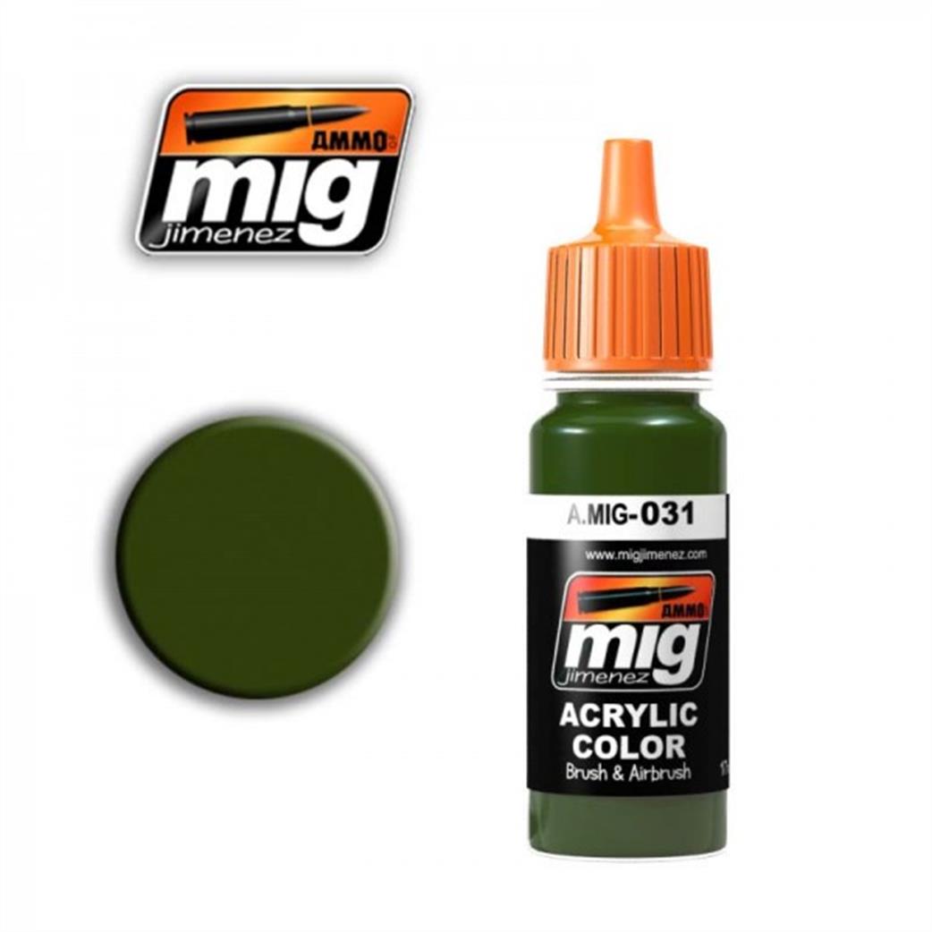 Ammo of Mig Jimenez  A.MIG-031 031 Spanish Green-Khaki Acrylic Paint