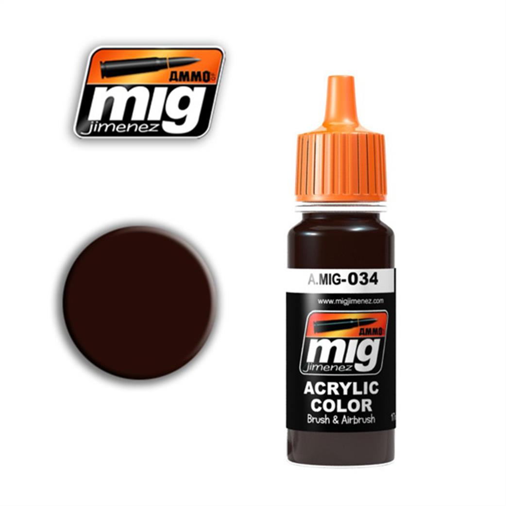 Ammo of Mig Jimenez  A.MIG-034 034 Rust Tracks Colour Acrylic Paint