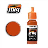 MIG Productions 040 Medium Rust ColourHigh quality acrylic paint. Medium orange depicts authentic rust tones