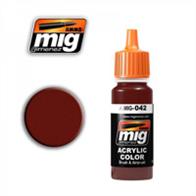 MIG Productions 042 Old Rust ColourHigh quality acrylic paint. Depicts old rusty surfaces well and also replicates leather