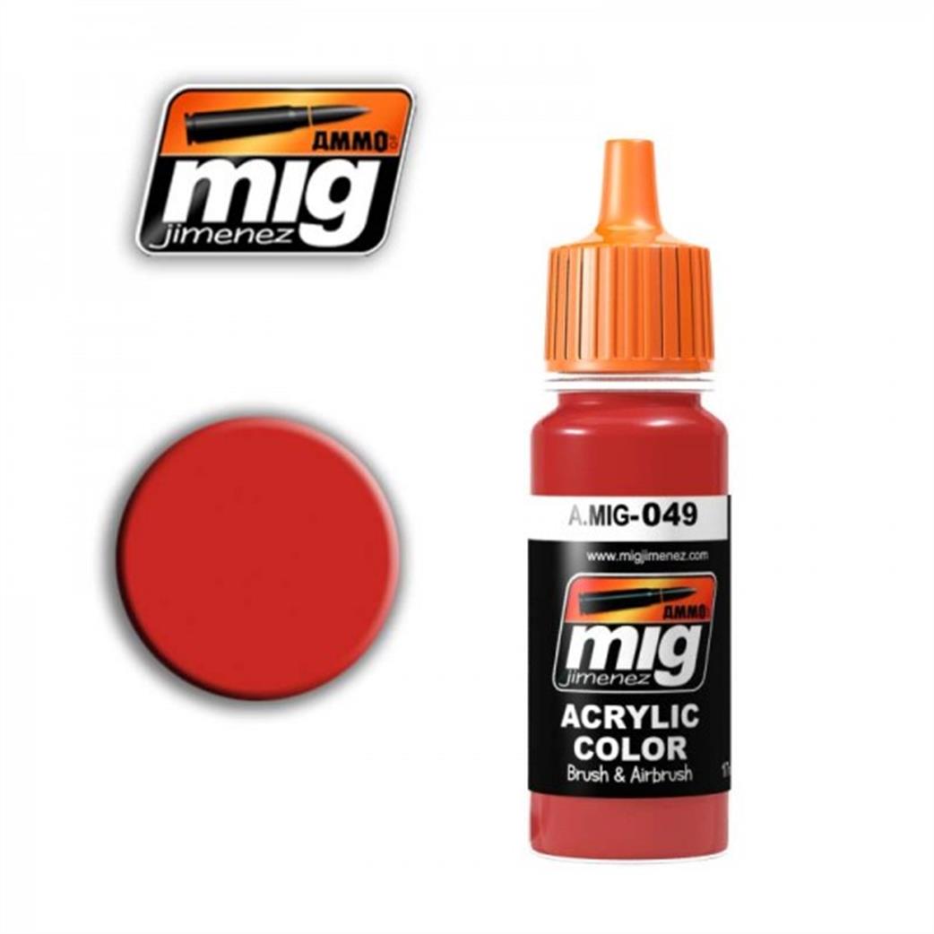 Ammo of Mig Jimenez  A.MIG-0049 049 Red Acrylic Paint