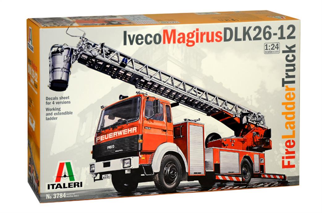 Italeri 3784 Iveco Magirus DLK 23-12 Fire Ladder Truck Kit 1/24