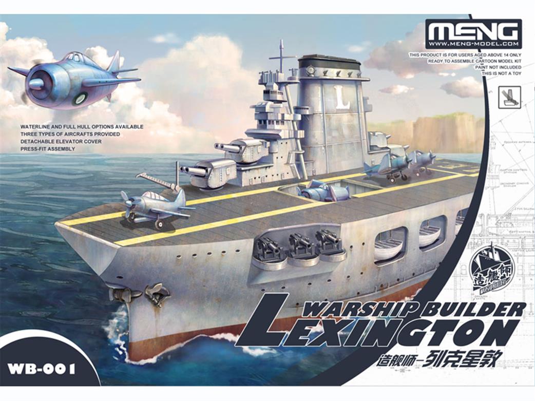 Meng MNGWB-001 Warship Builder USS Lexington Cartoon American Aircraft Carrier Kit