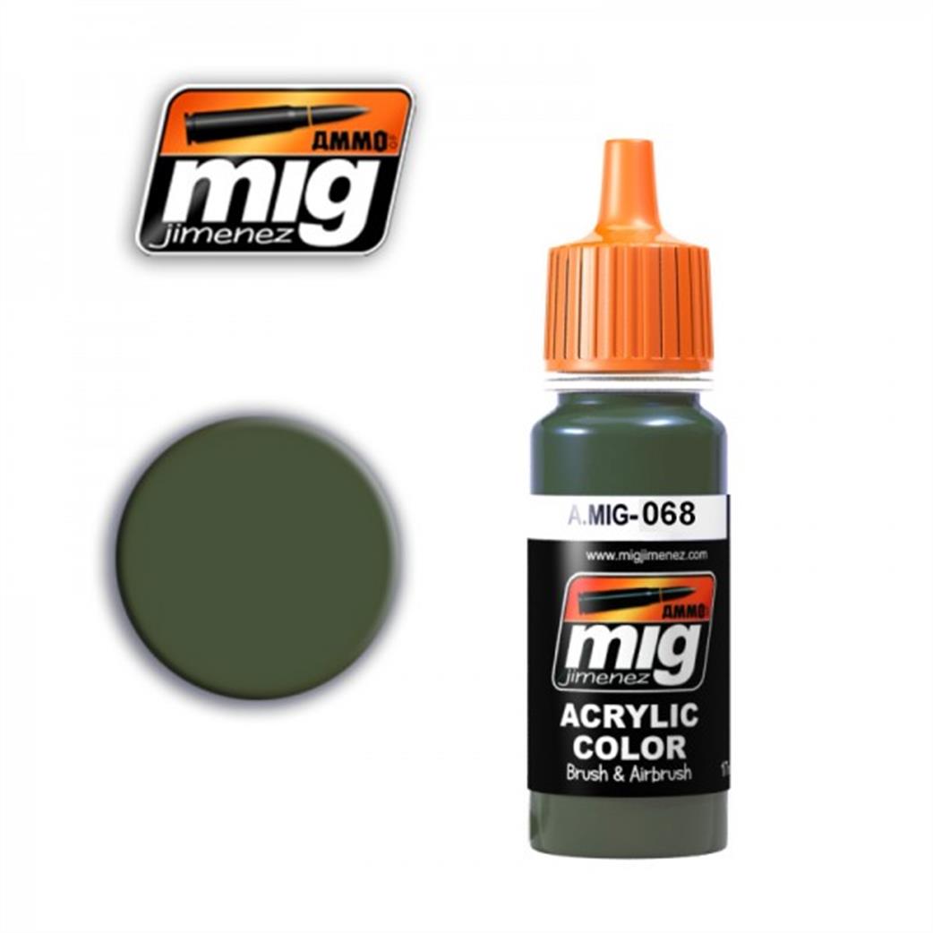 Ammo of Mig Jimenez  A.MIG-068 068 IDF Green Acrylic Paint