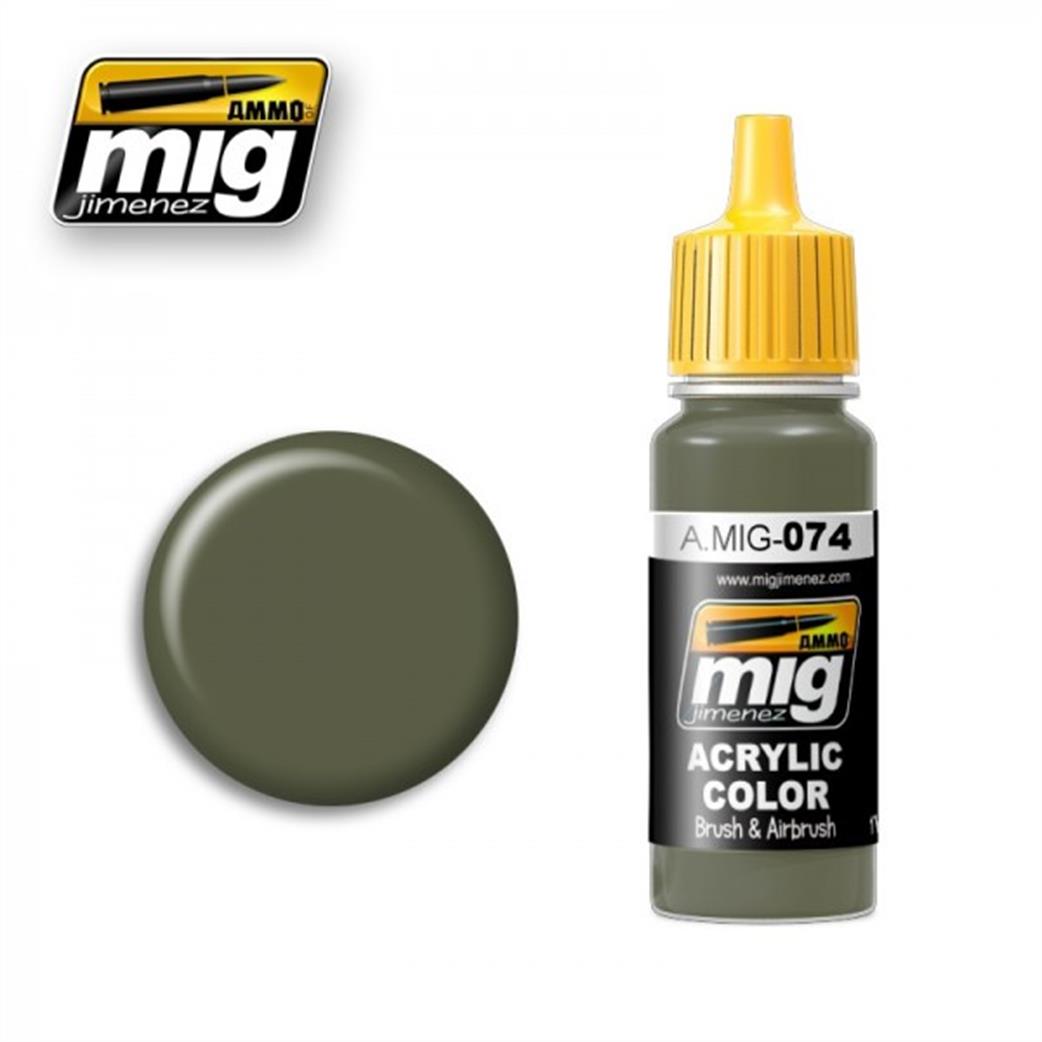 Ammo of Mig Jimenez  A.MIG-074 074 Green Moss Acrylic Paint