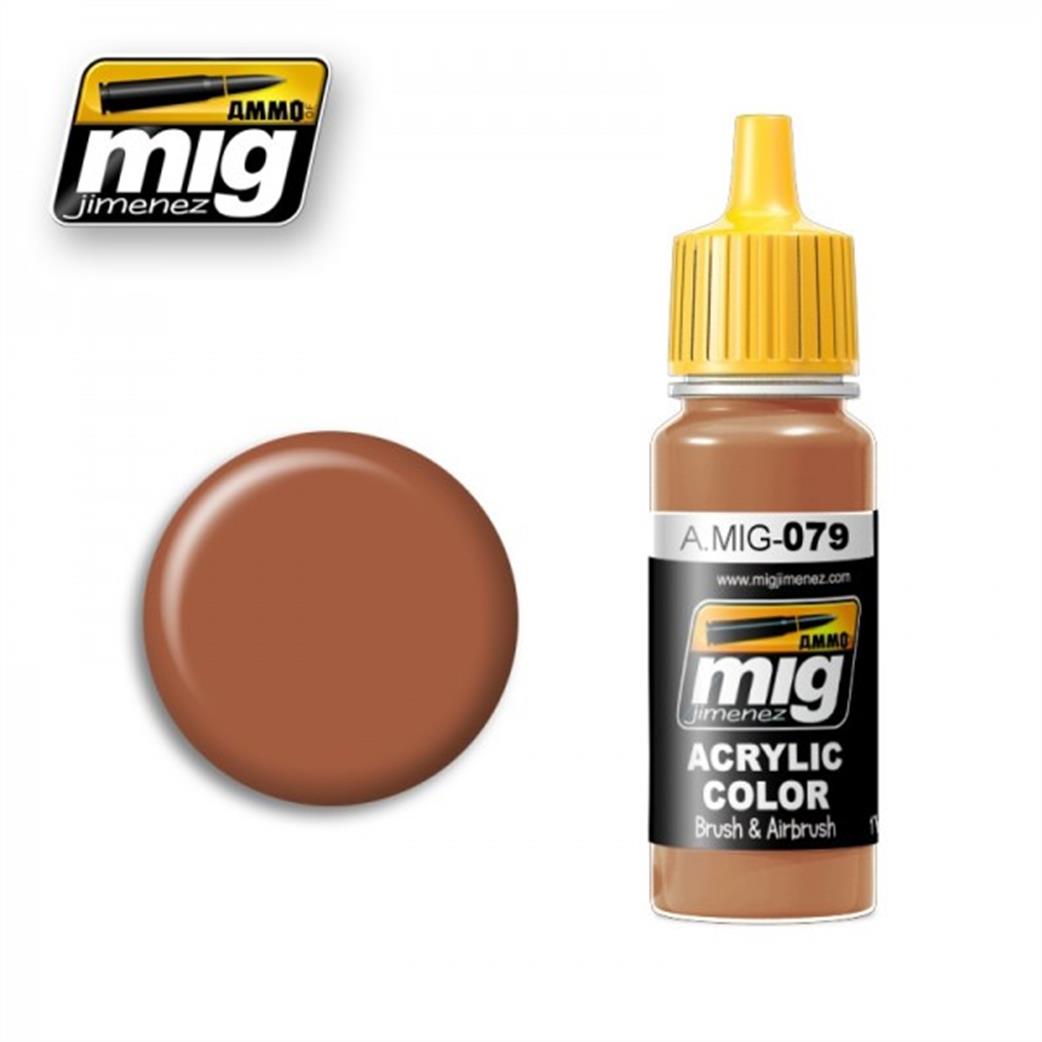 Ammo of Mig Jimenez A.MIG-079 079 Brown Clay Acrylic Paint