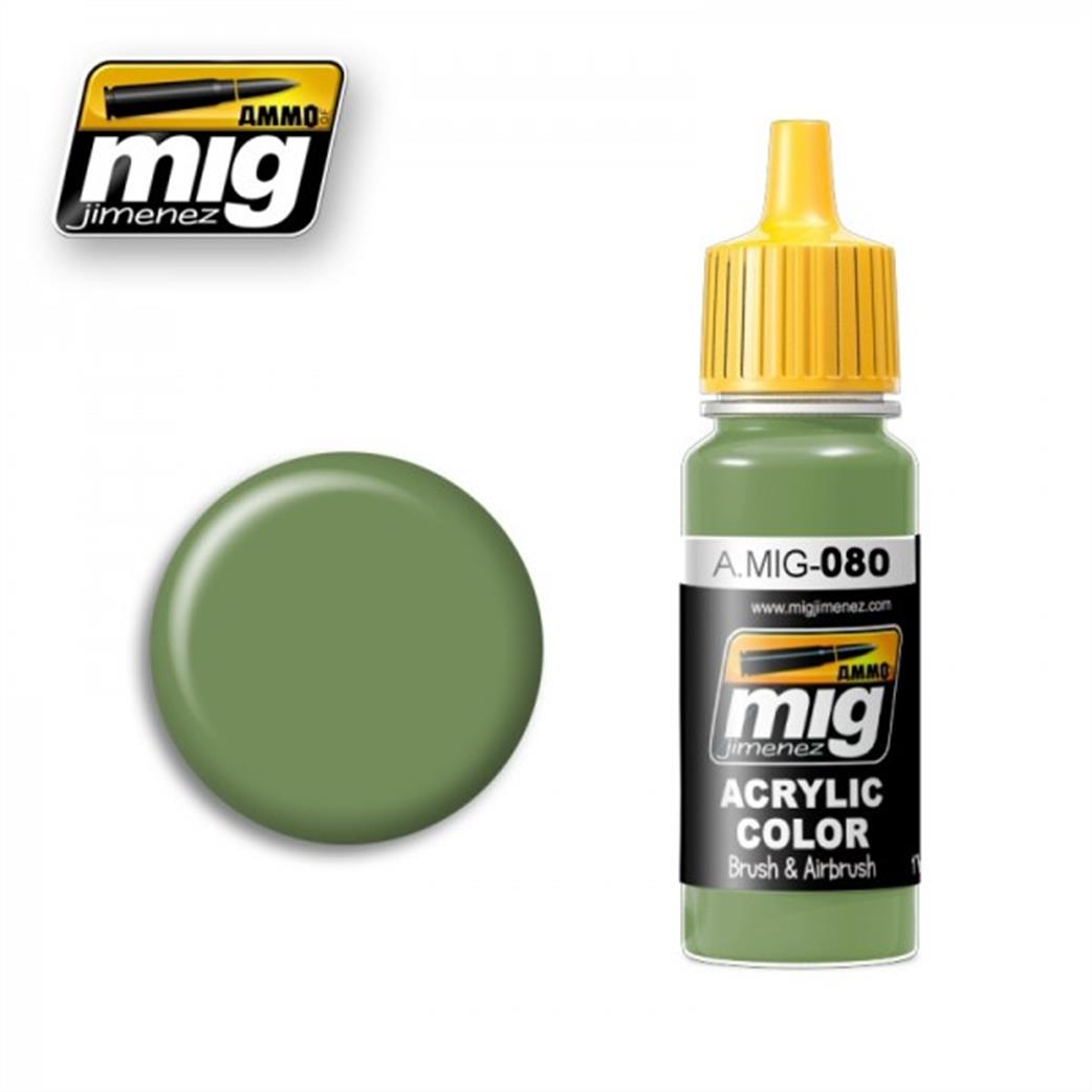Ammo of Mig Jimenez  A.MIG-080 080 Bright Green Paint Acrylic Color Paint